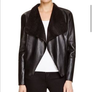 bagatelle draped faux leather jacket